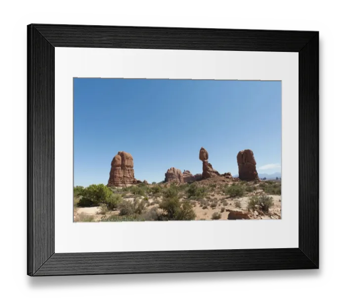 Framed Print : Red sandstone, Balanced Rock, Arches National Park, Utah, Western United States, United States of America, North America
