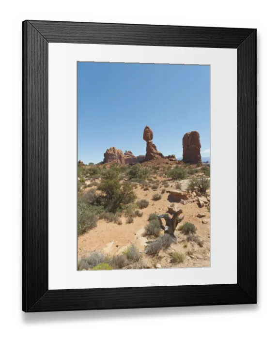 Framed Print : Red sandstone, Balanced Rock, Arches National Park, Utah, Western United States, United States of America, North America