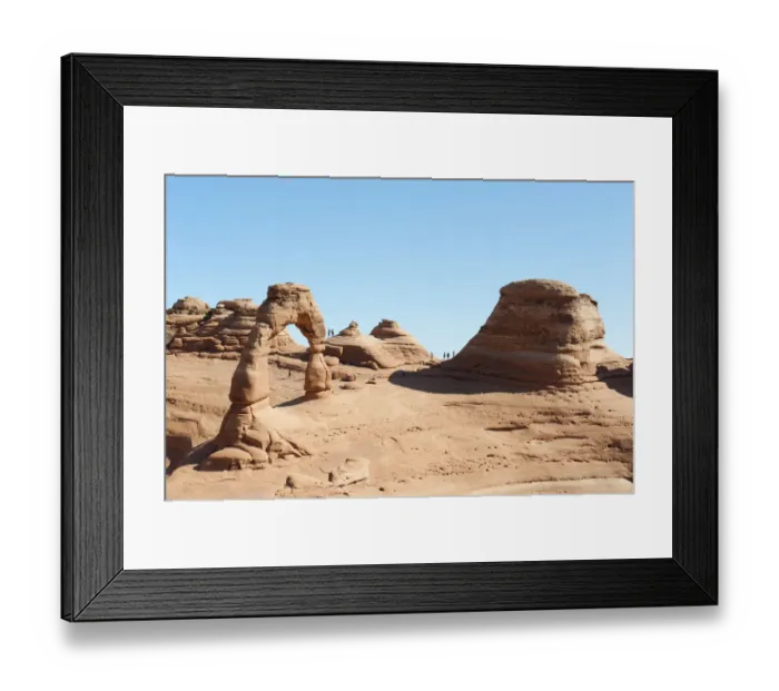 Framed Print : Red sandstone, Delicate Arch, natural stone arches and rock formations, Arches National Park, Utah, Western United States, United States of America, North America