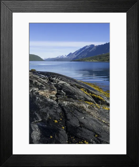 Framed Print : Rock formation in the Skjabergbukta bay, Lakselvbukta, Troms, Norway Framed Print : Rock formation in the Skjabergbukta bay, Lakselvbukta, Troms, Norway