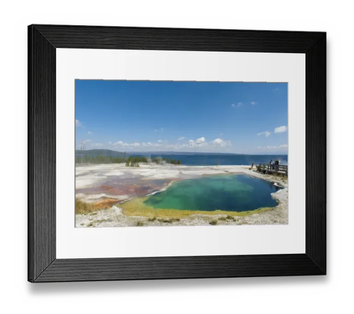 Framed Print : Hot spring, clear water, Abyss Pool, West Thumb, in front of Yellowstone Lake, Yellowstone National Park, Wyoming, USA Framed Print : Hot spring, clear water, Abyss Pool, West Thumb, in front of Yellowstone Lake, Yellowstone National Park, Wyoming, USA
