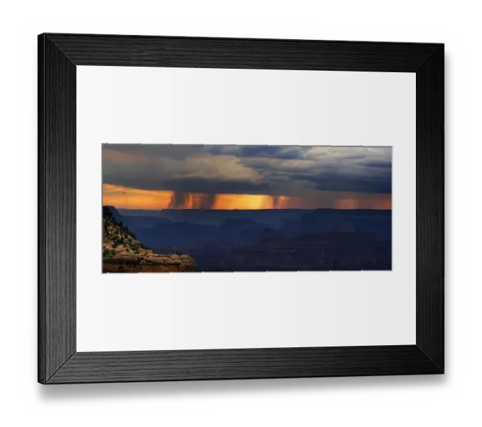 Framed Print : View of the Grand Canyon at sunset with storm clouds, viewing point Mather Point, South Rim, Grand Canyon, at Tusayan, Arizona, USA Framed Print : View of the Grand Canyon at sunset with storm clouds, viewing point Mather Point, South Rim, Grand Canyon, at Tusayan, Arizona, USA