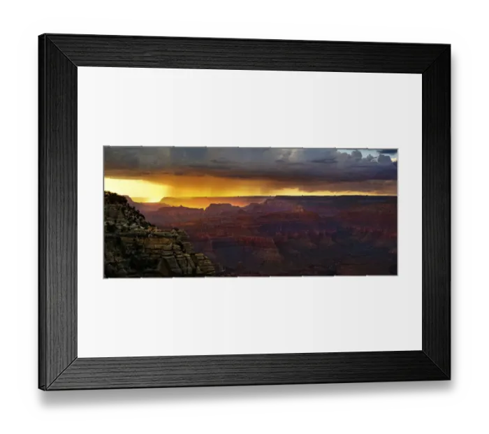 Framed Print : View of the Grand Canyon at sunset with storm clouds, viewing point Mather Point, South Rim, Grand Canyon, at Tusayan, Arizona, USA Framed Print : View of the Grand Canyon at sunset with storm clouds, viewing point Mather Point, South Rim, Grand Canyon, at Tusayan, Arizona, USA