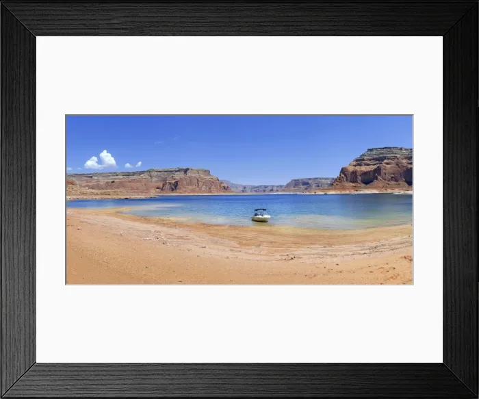 Framed Print : Small boat on the shore of Lake Powell, Page, Arizona, USA Framed Print : Small boat on the shore of Lake Powell, Page, Arizona, USA