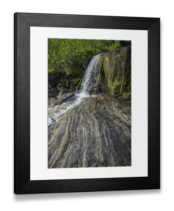 Framed Print : Streambed with rock structures, at Mt Keipen, Senja Island, Troms, Norway