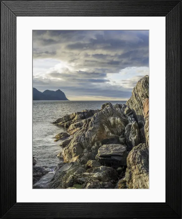 Framed Print : Rock structures on the coast near Husoey, Senja Island, Troms, Norway Framed Print : Rock structures on the coast near Husoey, Senja Island, Troms, Norway
