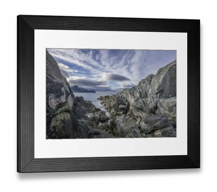 Framed Print : Rock structures on the coast near Husoey, Senja Island, Troms, Norway Framed Print : Rock structures on the coast near Husoey, Senja Island, Troms, Norway