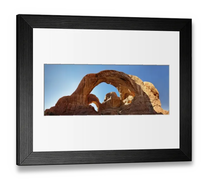 Framed Print : Double Arch, stone arches of red sandstone formed by erosion, Arches-Nationalpark, near Moab, Utah, United States