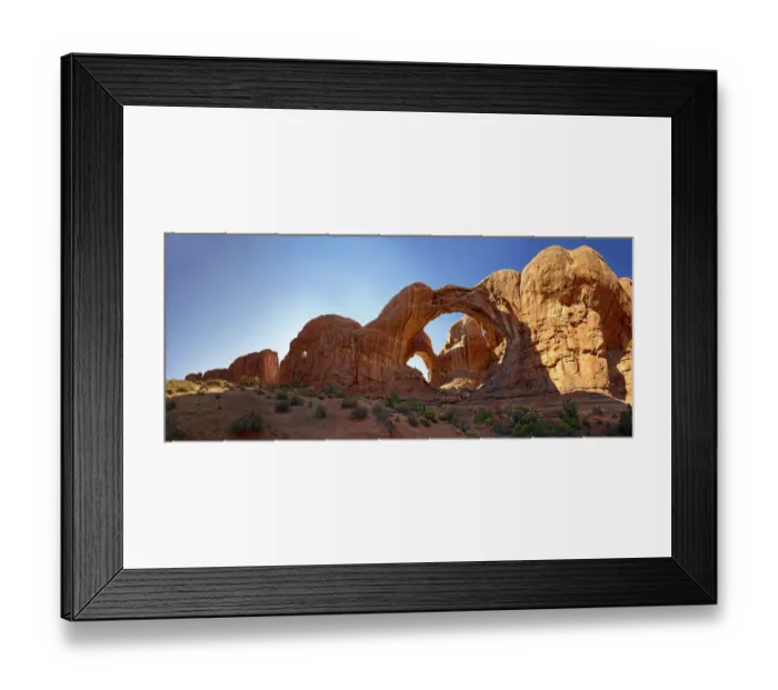 Framed Print : Double Arch, stone arches of red sandstone formed by erosion, Arches-Nationalpark, near Moab, Utah, United States