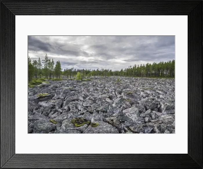 Framed Print : Plain covered in rocks, Jokkmokk, Norrbotten County, Sweden Framed Print : Plain covered in rocks, Jokkmokk, Norrbotten County, Sweden
