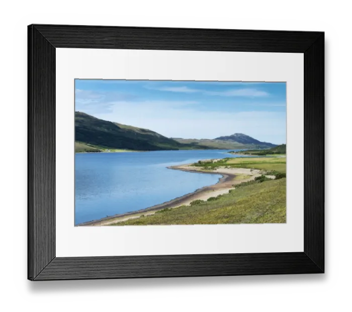 Framed Print : The 9. 5 km long and 1. 2 km wide freshwater Loch Hope, Inverhope, Northern Highlands, Scotland, United Kingdom