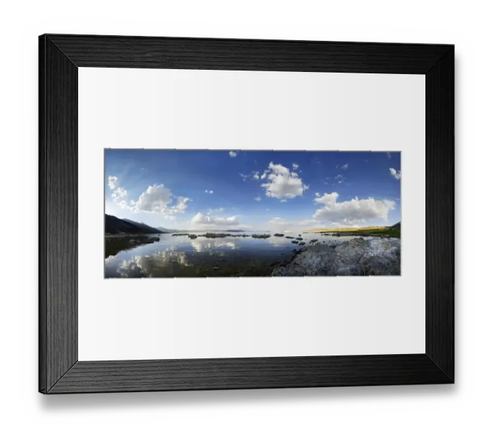 Framed Print : Cloudy sky reflected in the water of the Sees Mono Lake, Mono Lake, Lee Vining, California, United States