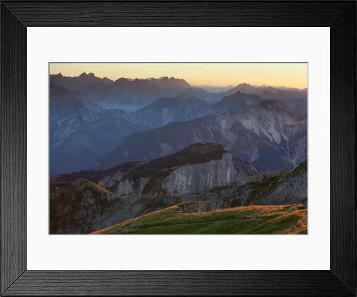 Framed Print : Dalfazer Joch, ridge of Hochiss Mountain in Rofan, Maurach, Tyrol, Austria Framed Print : Dalfazer Joch, ridge of Hochiss Mountain in Rofan, Maurach, Tyrol, Austria