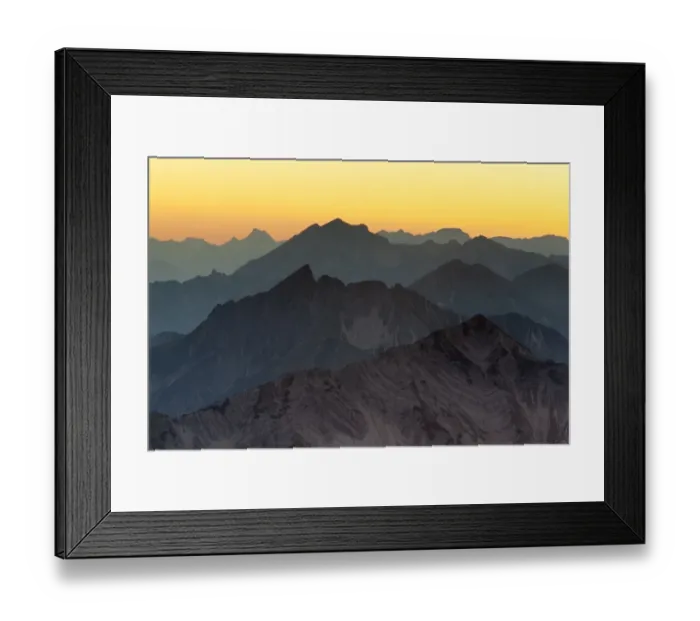 Framed Print : Mountain ridges at sunset from Mount Hochiss in the Rofan massif, Rofan, Tyrol, Austria, Brandenberg Alps, Rofan, Tyrol, Austria Framed Print : Mountain ridges at sunset from Mount Hochiss in the Rofan massif, Rofan, Tyrol, Austria, Brandenberg Alps, Rofan, Tyrol, Austria
