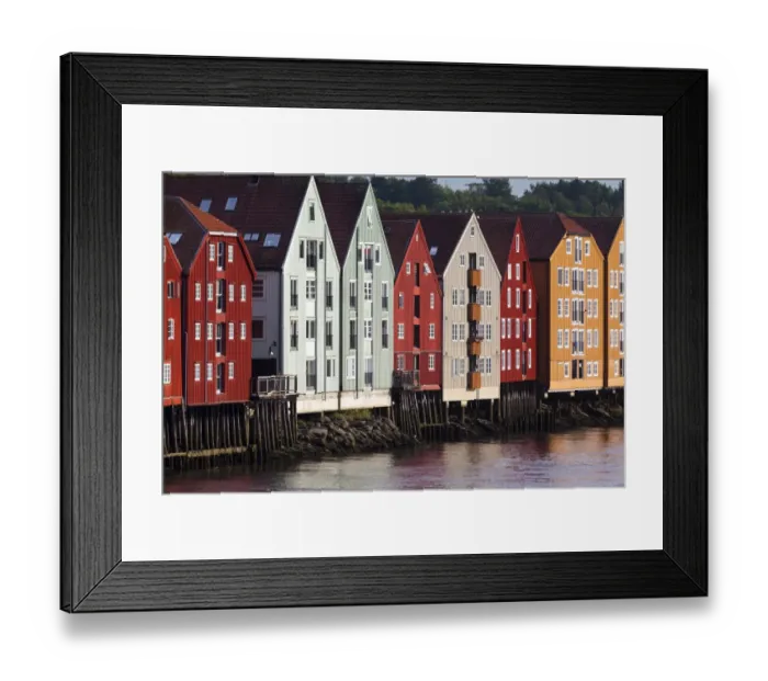 Framed Print : Old wooden warehouses at the Nidelva River, Trondheim, Sor-Trondelag, Trondelag, Norway Framed Print : Old wooden warehouses at the Nidelva River, Trondheim, Sor-Trondelag, Trondelag, Norway