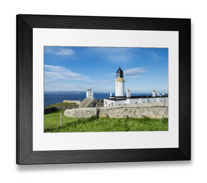 Framed Print : Dunnet Head lighthouse on the north coast of Scotland, Orkney Islands at back on the horizon, Caithness, Scotland, United Kingdom, Europe Framed Print : Dunnet Head lighthouse on the north coast of Scotland, Orkney Islands at back on the horizon, Caithness, Scotland, United Kingdom, Europe