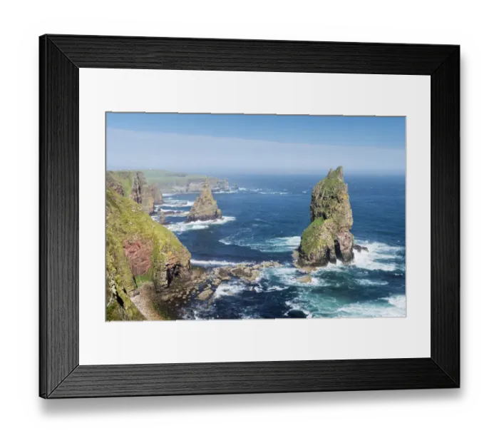Framed Print : Rugged coastal landscape with the Duncansby Stacks, rock pinnacles, at Duncansby Head, Caithness, Scotland, United Kingdom, Europe Framed Print : Rugged coastal landscape with the Duncansby Stacks, rock pinnacles, at Duncansby Head, Caithness, Scotland, United Kingdom, Europe