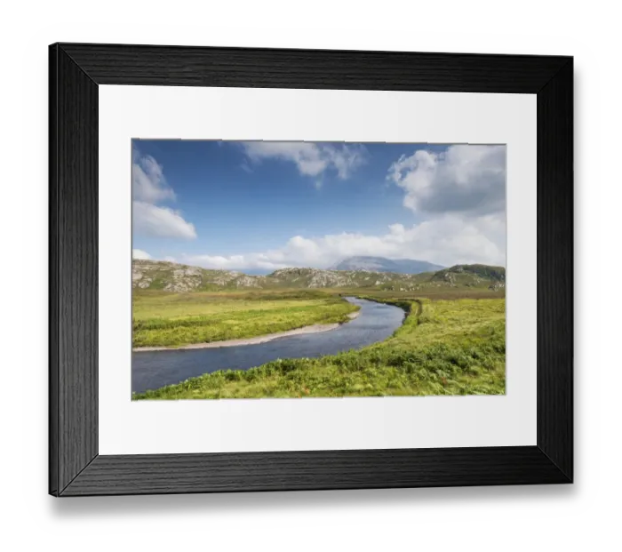 Framed Print : The rich in fish Laxford river is fed by Loch Stack and flows into Loch Laxford, Sutherland, Scotland, United Kingdom, Europe Framed Print : The rich in fish Laxford river is fed by Loch Stack and flows into Loch Laxford, Sutherland, Scotland, United Kingdom, Europe