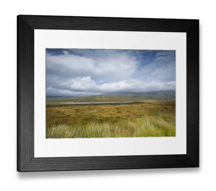 Framed Print : View over the moor with Loch Coulside and Ben Loyal in the clouds, Sutherland, Scotland, Great Britain, Europe Framed Print : View over the moor with Loch Coulside and Ben Loyal in the clouds, Sutherland, Scotland, Great Britain, Europe