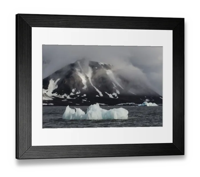 Framed Print : Iceberg floating in Burgerbukta Bay, Hornsund, Spitsbergen Island, Svalbard Archipelago, Svalbard and Jan Mayen, Norway