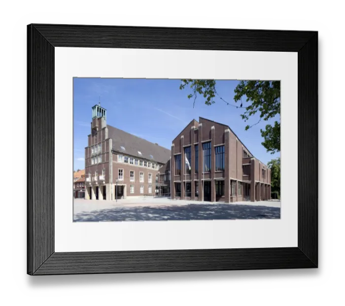 Framed Print : Old and new town hall, Ahaus, Munsterland, North Rhine-Westphalia, Germany Framed Print : Old and new town hall, Ahaus, Munsterland, North Rhine-Westphalia, Germany