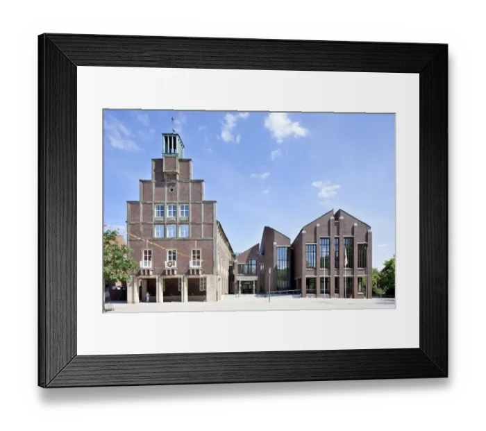 Framed Print : Old and new town hall, Ahaus, Munsterland, North Rhine-Westphalia, Germany Framed Print : Old and new town hall, Ahaus, Munsterland, North Rhine-Westphalia, Germany