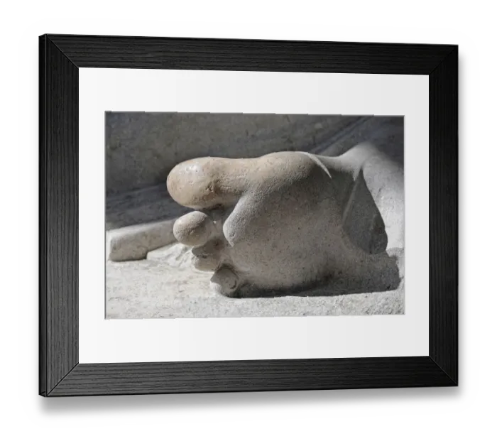 Framed Print : Detailed view of the foot of a sculpture Framed Print : Detailed view of the foot of a sculpture