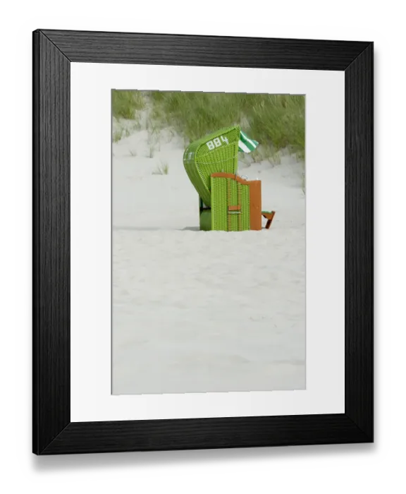 Framed Print : Green beach chair, Nebel, Amrum, North Frisian Islands, Schleswig-Holstein, Germany Framed Print : Green beach chair, Nebel, Amrum, North Frisian Islands, Schleswig-Holstein, Germany