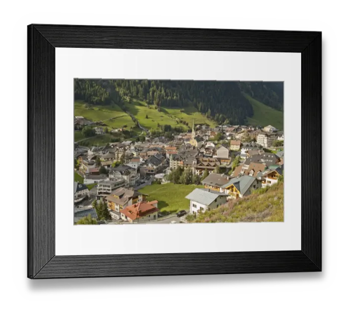 Framed Print : View over the village of Ischgl, Paznauntal valley, Tyrol, Austria Framed Print : View over the village of Ischgl, Paznauntal valley, Tyrol, Austria