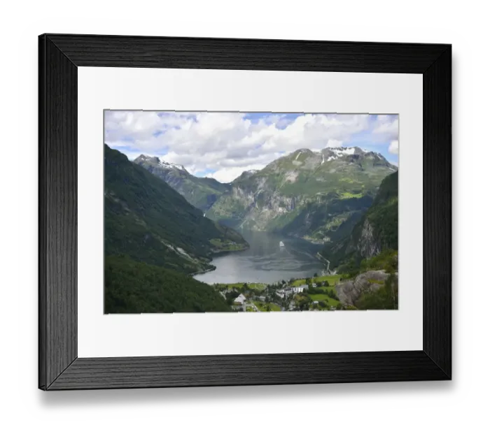 Framed Print : Geiranger and the Geiranger Fjord, Andalsnes, More og Romsdal, Western Norway, Norway Framed Print : Geiranger and the Geiranger Fjord, Andalsnes, More og Romsdal, Western Norway, Norway