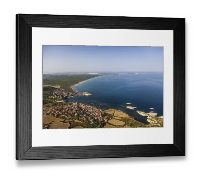 Framed Print : Aerial view, west coast, village ofs Archittu, Sardinia, Italy