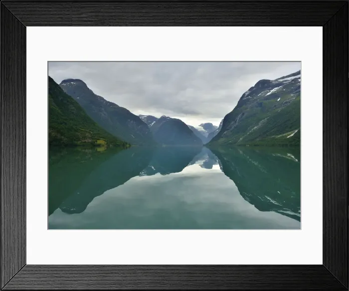 Framed Print : View across Loen Lake towards Kjenndalsbreen Glacier, Loen, Stryn, Sogn og Fjordane, Western Norway, Norway Framed Print : View across Loen Lake towards Kjenndalsbreen Glacier, Loen, Stryn, Sogn og Fjordane, Western Norway, Norway