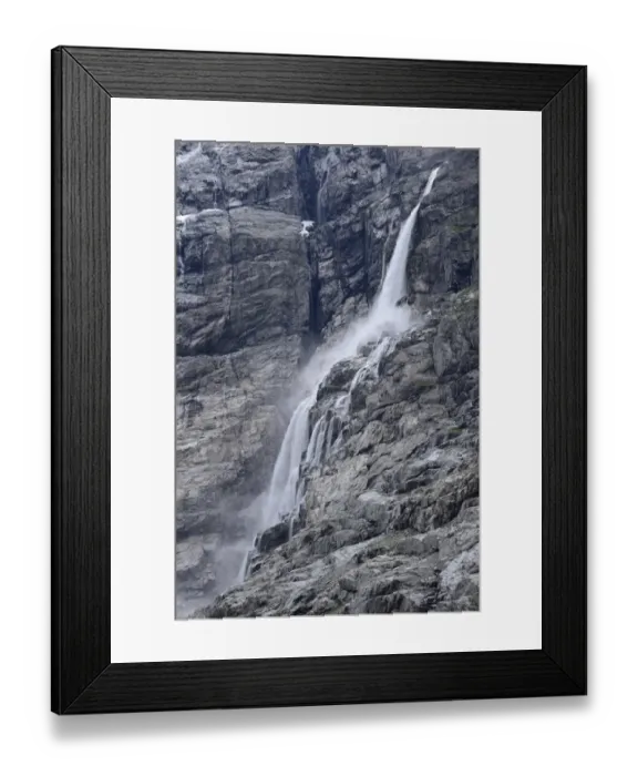 Framed Print : Waterfall at Kjenndalsbreen Glacier, Loen, Stryn, Sogn og Fjordane, Western Norway, Norway Framed Print : Waterfall at Kjenndalsbreen Glacier, Loen, Stryn, Sogn og Fjordane, Western Norway, Norway
