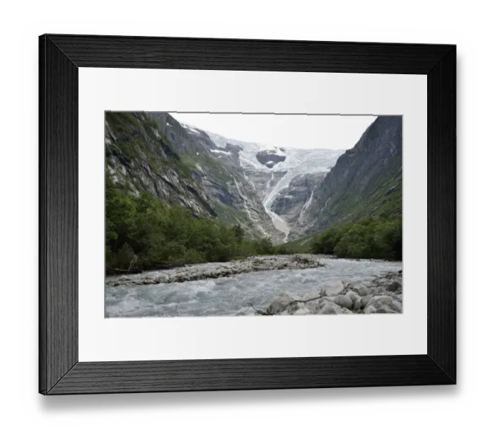 Framed Print : Kjenndalsbreen Glacier with a mountain river, Loen, Stryn, Sogn og Fjordane, Western Norway, Norway Framed Print : Kjenndalsbreen Glacier with a mountain river, Loen, Stryn, Sogn og Fjordane, Western Norway, Norway