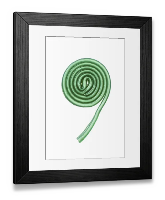 Framed Print : Green fruit gum snail Framed Print : Green fruit gum snail