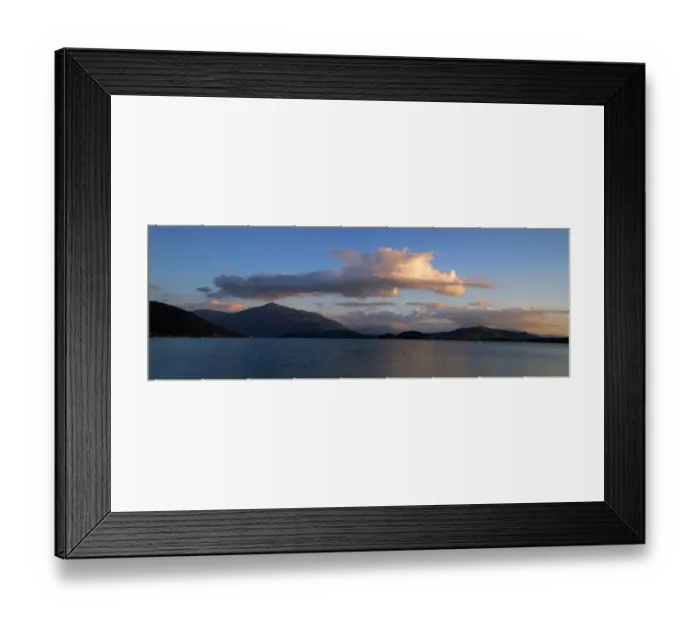 Framed Print : Evening at Lake Zug with the mountains Pilatus and Rigi at back, Zug, Switzerland, Europe