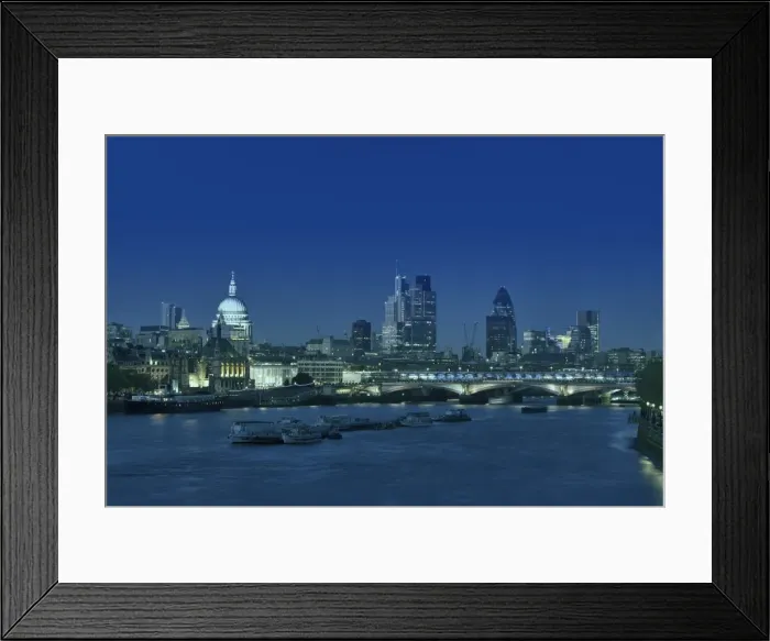 Framed Print : London skyline and river Thames at dusk, London, England, United Kingdom, Europe