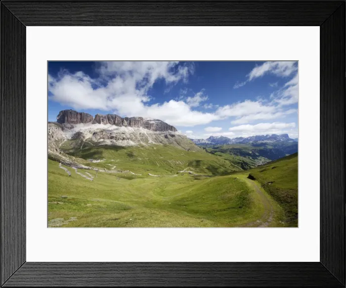 Framed Print : Sellastock mountain seen from Pordoijoch or Pordoi Pass, Pordoijoch, Dolomiten, South Tyrol province, Trentino-Alto Adige, Italy Framed Print : Sellastock mountain seen from Pordoijoch or Pordoi Pass, Pordoijoch, Dolomiten, South Tyrol province, Trentino-Alto Adige, Italy