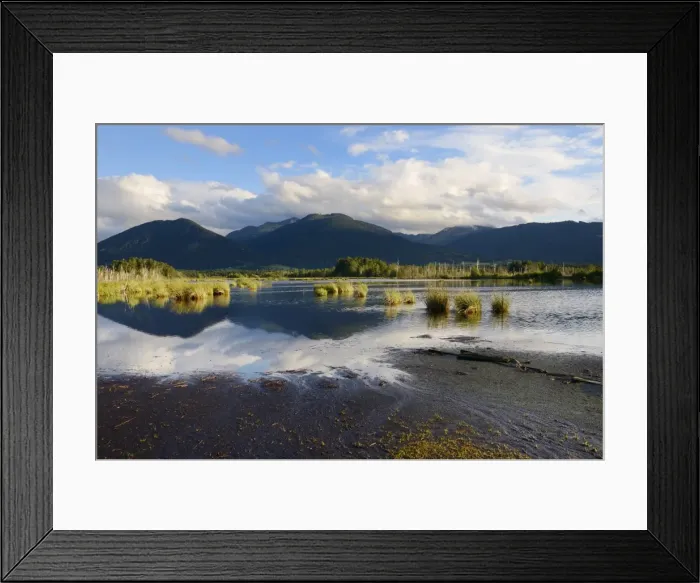 Framed Print : Cloud reflections in a bog, glacial Stammbecken Moor in the alpine uplands, former Nicklheim peat works, Rosenheim, Bavaria, Germany, Europe Framed Print : Cloud reflections in a bog, glacial Stammbecken Moor in the alpine uplands, former Nicklheim peat works, Rosenheim, Bavaria, Germany, Europe