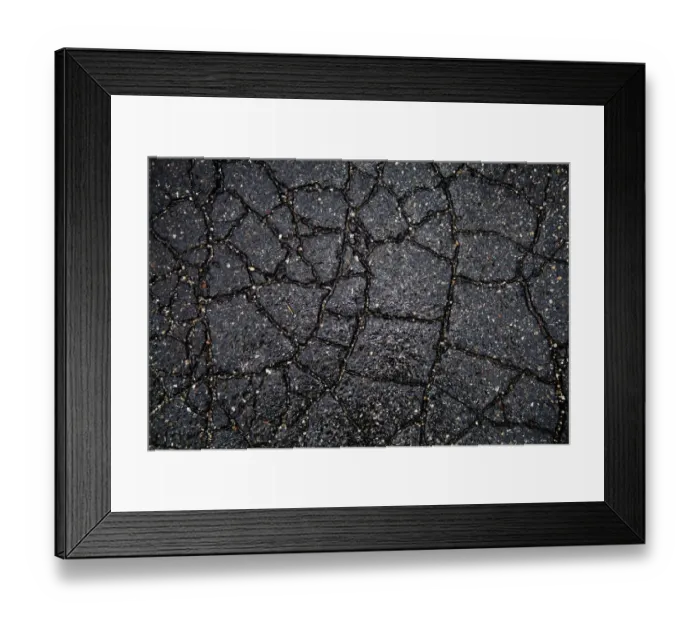 Framed Print : Wet cracked asphalt Framed Print : Wet cracked asphalt