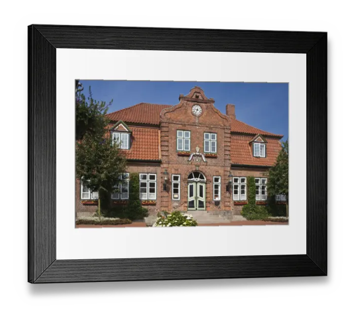 Framed Print : Town Hall, Luetjenburg, Schleswig-Holstein, Germany, Europe Framed Print : Town Hall, Luetjenburg, Schleswig-Holstein, Germany, Europe