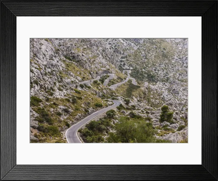 Framed Print : Winding mountain road to Sa Calobra, Tramuntana Mountains, Majorca, Balearic Islands, Spain, Europe Framed Print : Winding mountain road to Sa Calobra, Tramuntana Mountains, Majorca, Balearic Islands, Spain, Europe