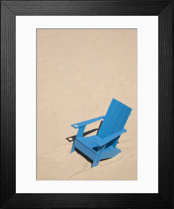 Framed Print : Blue adirondack chair standing on a beach, Old Port of Montreal, Quebec Province, Canada Framed Print : Blue adirondack chair standing on a beach, Old Port of Montreal, Quebec Province, Canada