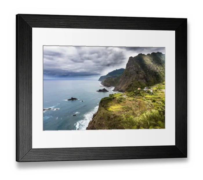 Framed Print : North Coast with coastal cliffs near Boaventura, Vicente, Boaventura, Madeira, Portugal Framed Print : North Coast with coastal cliffs near Boaventura, Vicente, Boaventura, Madeira, Portugal