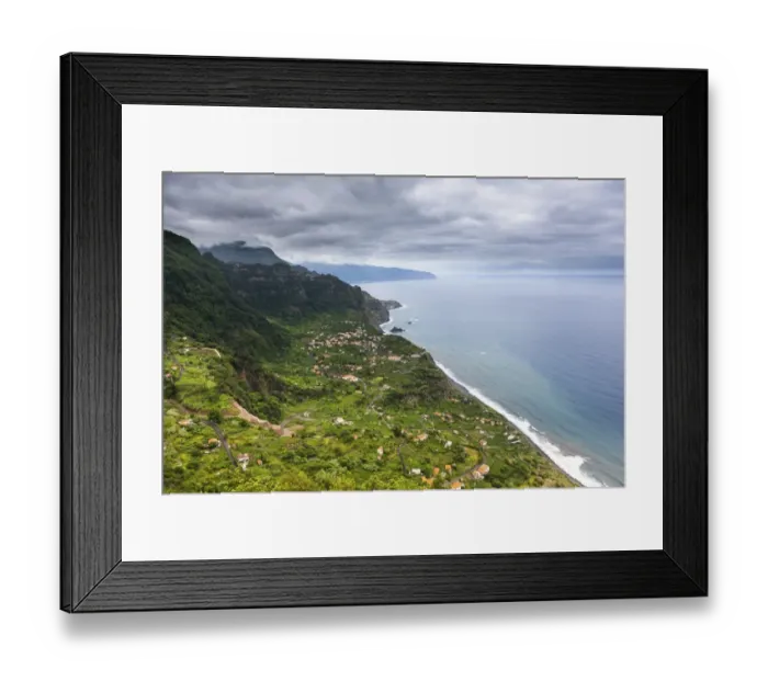 Framed Print : View over the cliffs near Arco de Sao Jorge, Terras de Forca, Sao Jorge, Madeira, Portugal Framed Print : View over the cliffs near Arco de Sao Jorge, Terras de Forca, Sao Jorge, Madeira, Portugal