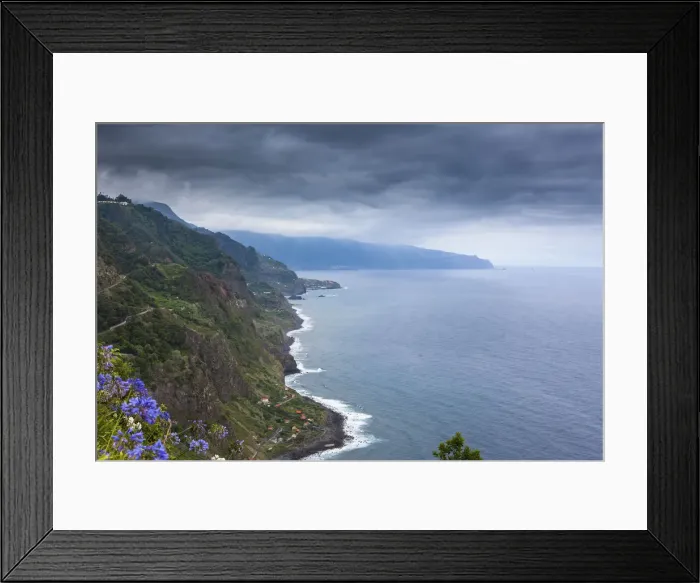 Framed Print : View over the cliffs near Arco de Sao Jorge, Terras de Forca, Sao Jorge, Madeira, Portugal Framed Print : View over the cliffs near Arco de Sao Jorge, Terras de Forca, Sao Jorge, Madeira, Portugal