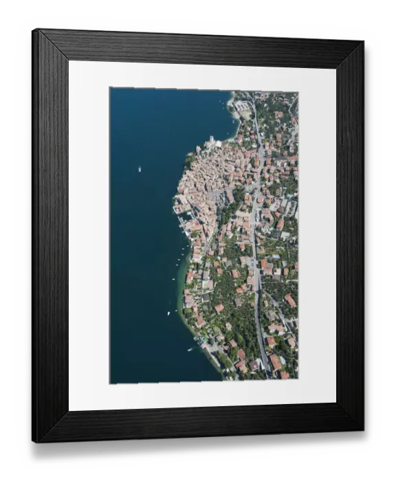 Framed Print : Aerial view, Malcesine, historic town, Lake Garda, Veneto, Verona Province, Italy Framed Print : Aerial view, Malcesine, historic town, Lake Garda, Veneto, Verona Province, Italy