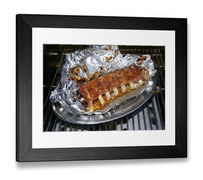 Framed Print : Marinated veal spareribs, prepared for BBQ Framed Print : Marinated veal spareribs, prepared for BBQ