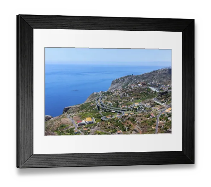 Framed Print : View of Quinta Grande with the motorway on the coast towards Funchal, Funchal Pico dos Barcelos, Quinta Grande, Ilha da Madeira, Portugal Framed Print : View of Quinta Grande with the motorway on the coast towards Funchal, Funchal Pico dos Barcelos, Quinta Grande, Ilha da Madeira, Portugal