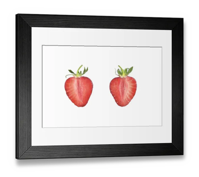 Framed Print : Halved Strawberry -Fragaria- Framed Print : Halved Strawberry -Fragaria-